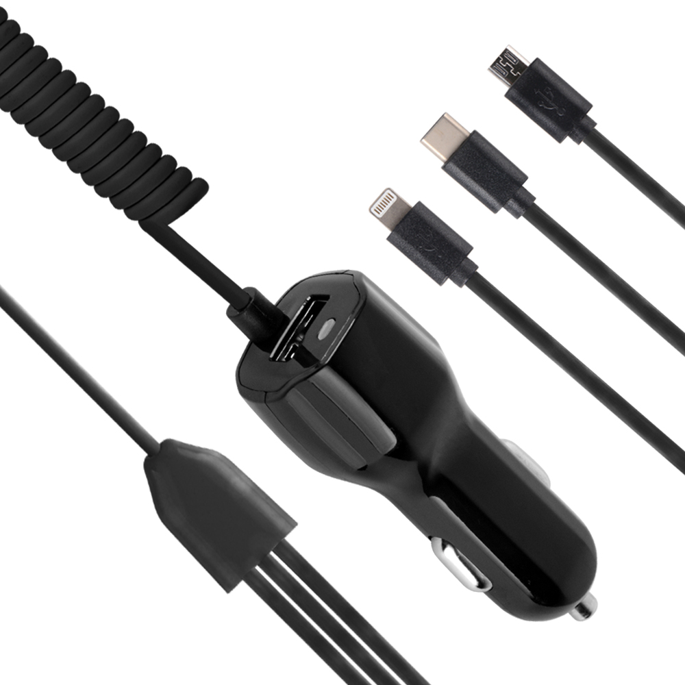 Car Charger With 3 IN 1 cable