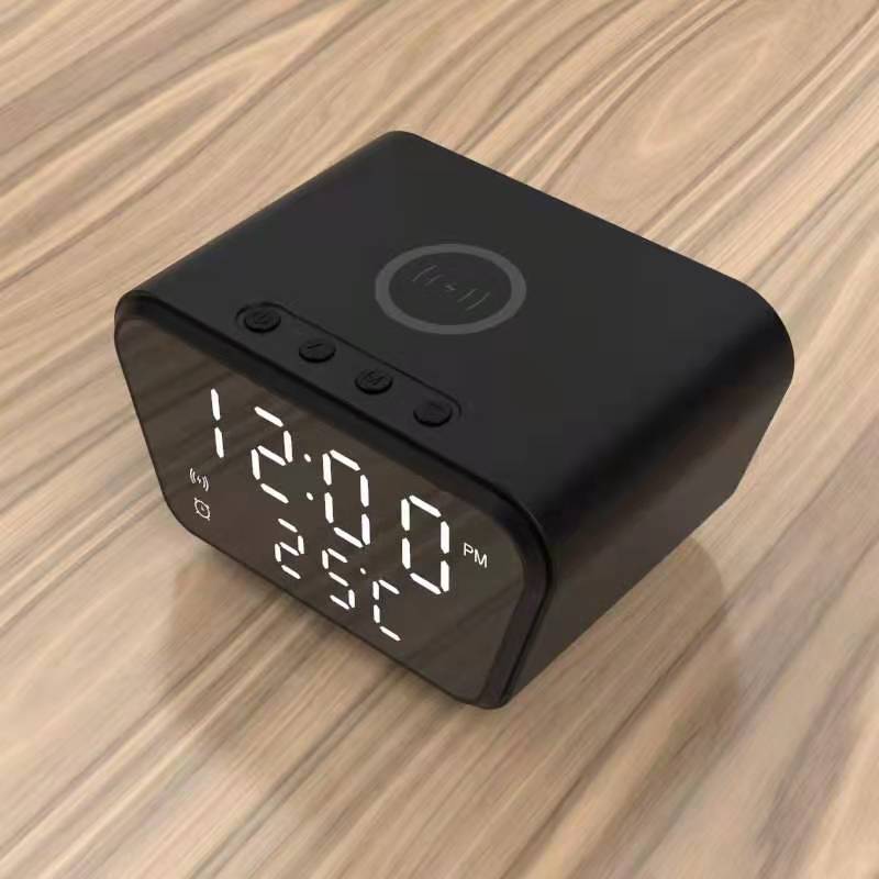 Best selling customized logo 10W wireless charger, multi-function desktop wireless charger with LED digital alarm clock